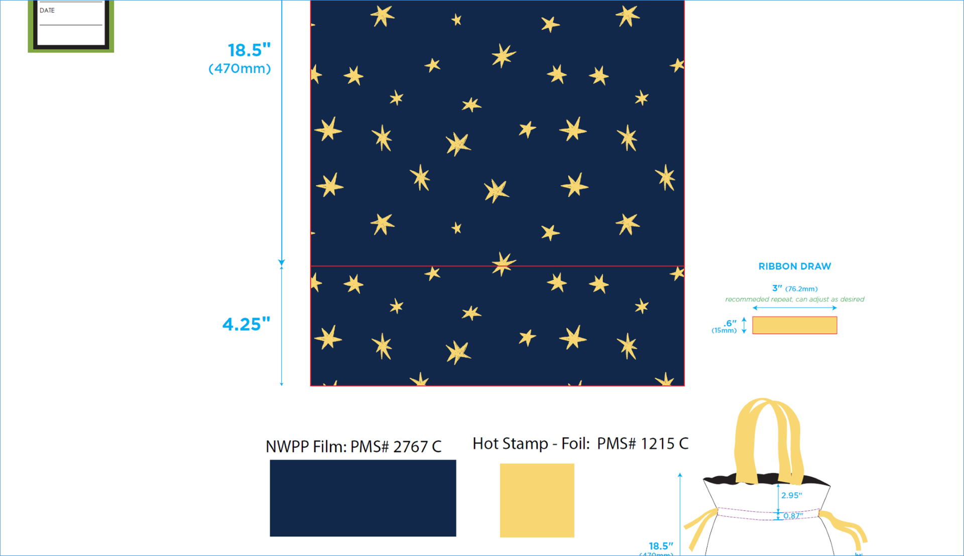 Example of Ingram's plain blue gift wrap (code 022)
